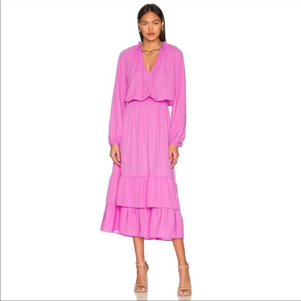 NWT Show Me Your MuMu Cait Midi Dress in Bubblegum Pink